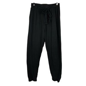 Zara Women’s Casual Lightweight‎ Joggers Black  Size Medium Drawstring Flowy